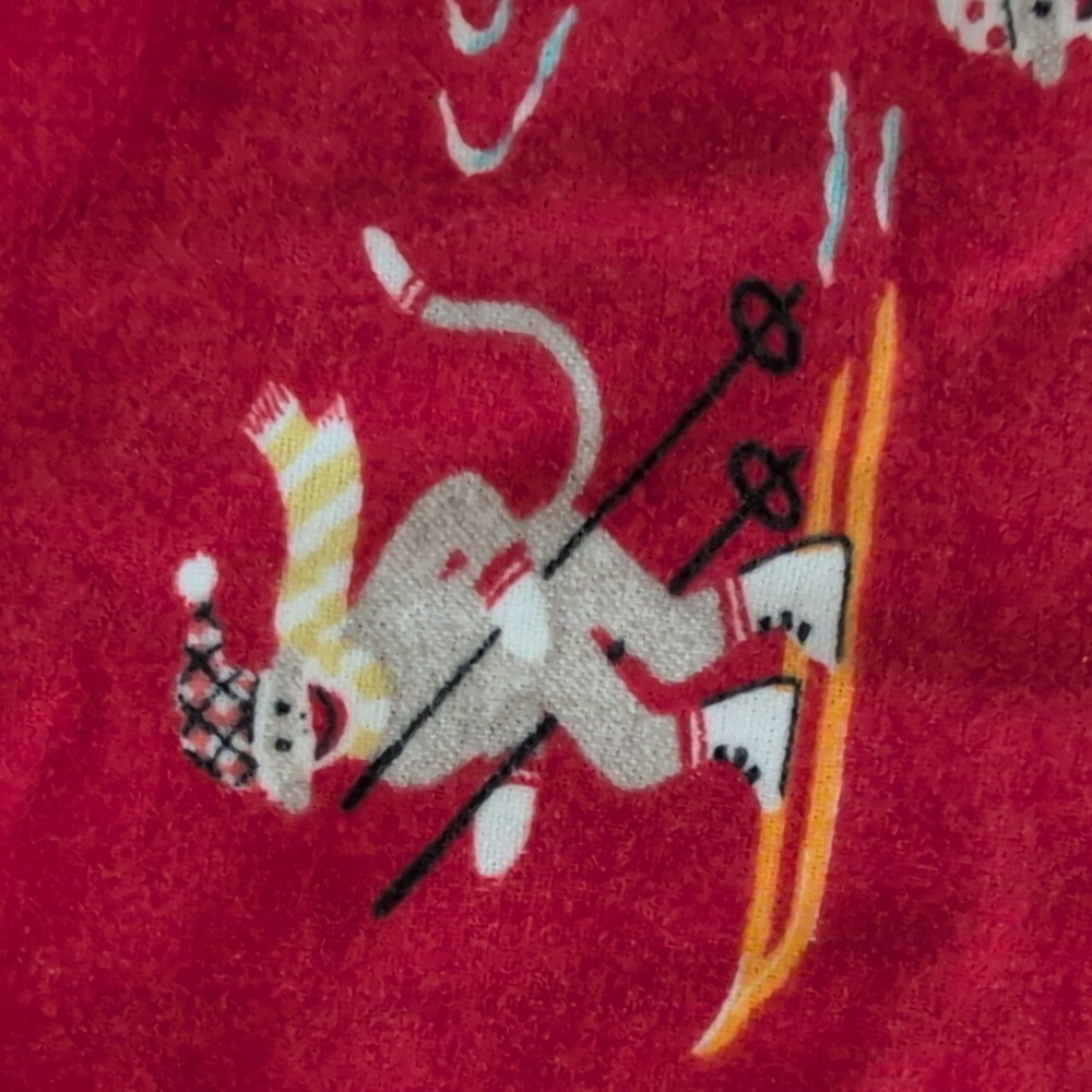 Nick & Nora Sock Monkey Pajama Set Size M - Picture 6 of 8
